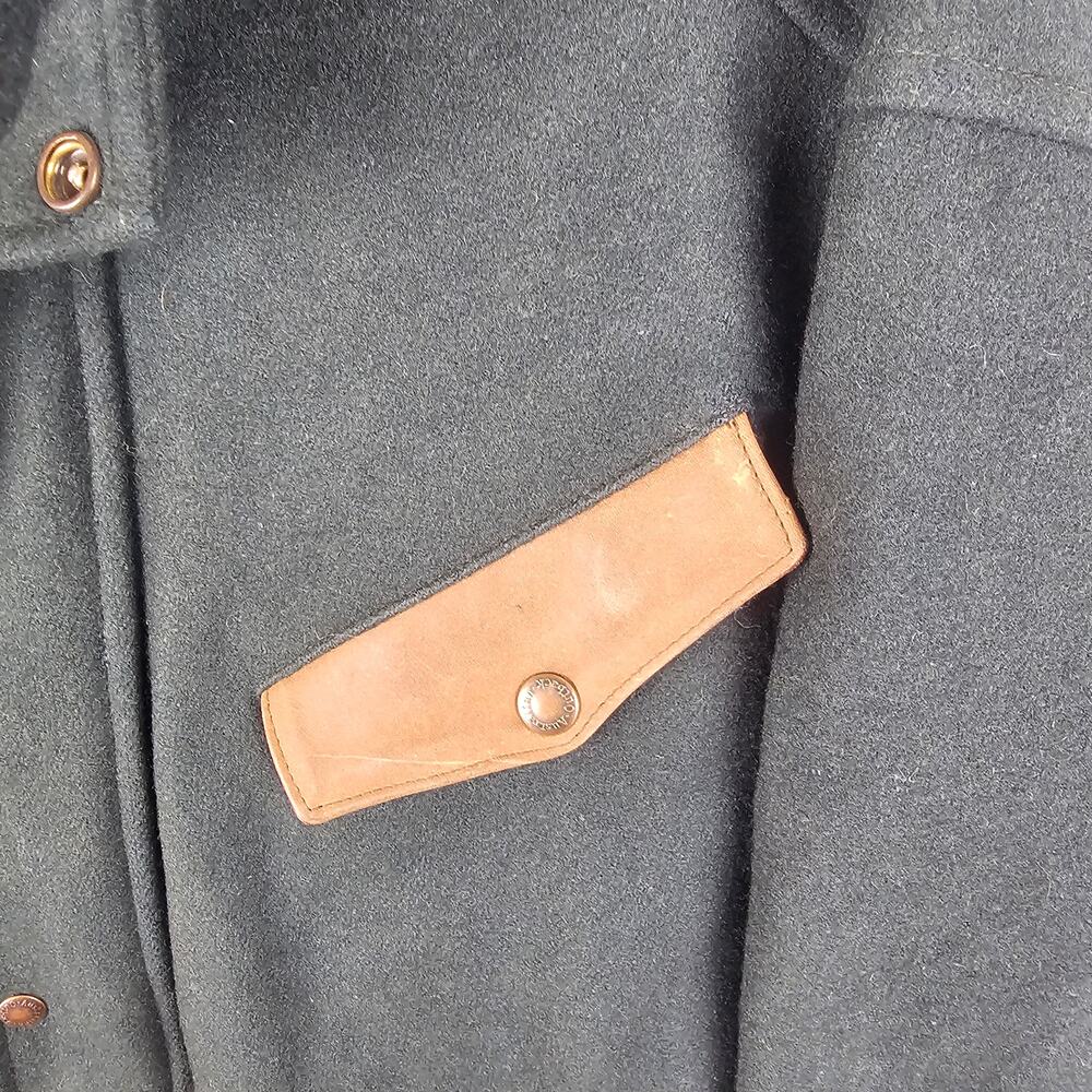 Australian Outback Collection Wool Coat Leather Trim Mens L Vintage 1990s - Picture 3 of 8